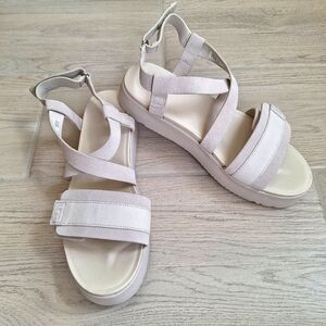 UGG Zayne Ankle Strap II women's Cream Adjustable Strap Platform Sandals Size 11